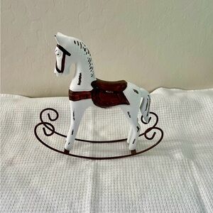 White and Brown Rocking Horse Decor
